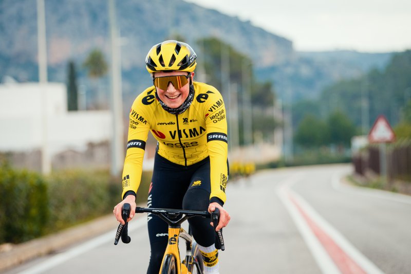 Other image for Oliver lifts trophy and cyclist Imogen  is youngest at Tour de France Femmes